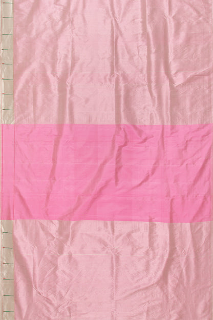 Paithani Silk Vertical Lines Pink Saree