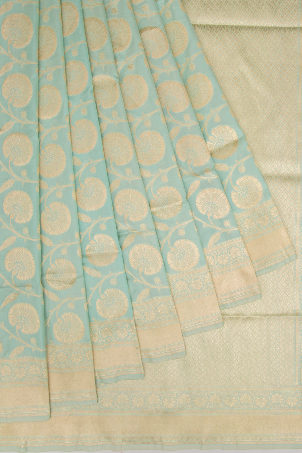 Banarasi Silk Jaal Pastel Blue Saree