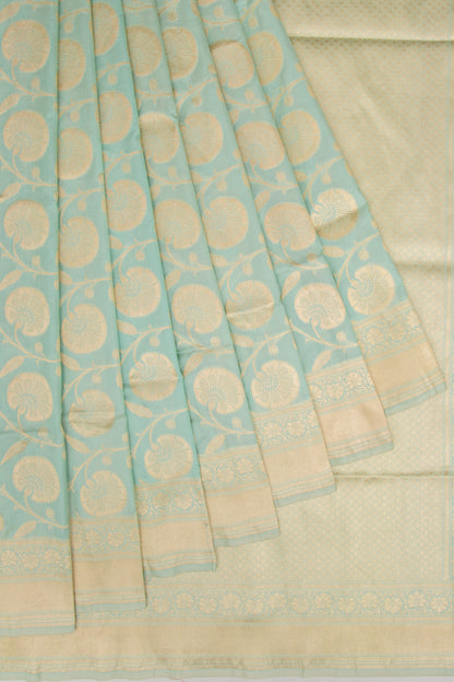 Banarasi Silk Jaal Pastel Blue Saree