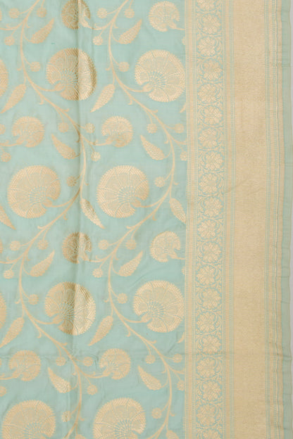 Banarasi Silk Jaal Pastel Blue Saree
