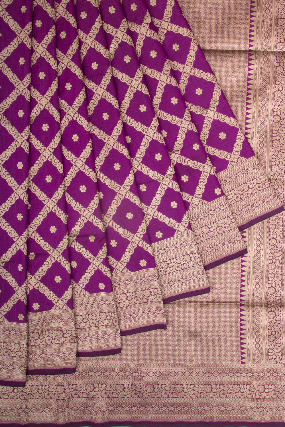 Banarasi Silk Brocade Purple Saree