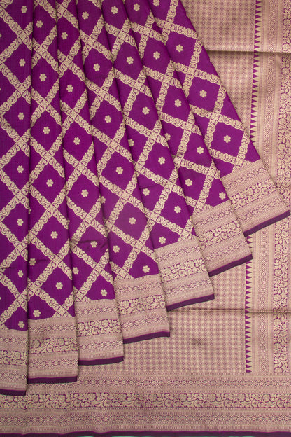 Banarasi Silk Brocade Purple Saree