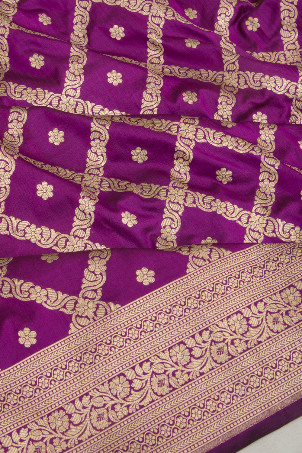 Banarasi Silk Brocade Purple Saree