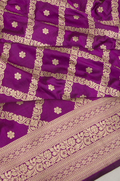 Banarasi Silk Brocade Purple Saree