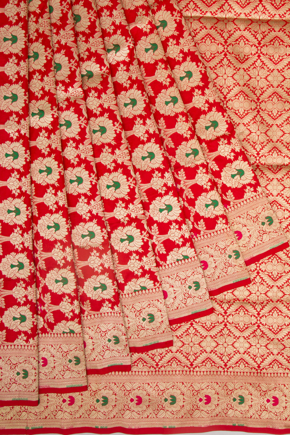 Banarasi Silk Jaal Red Saree
