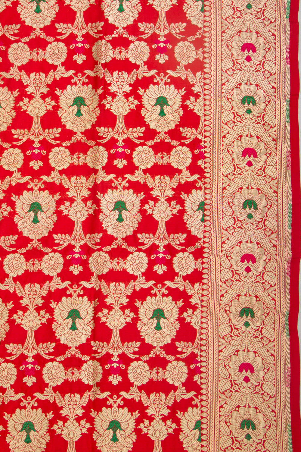 Banarasi Silk Jaal Red Saree