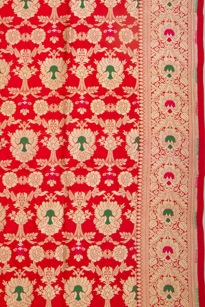 Banarasi Silk Jaal Red Saree