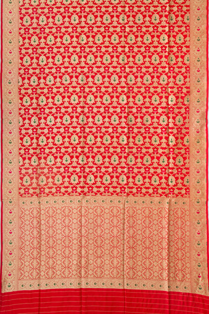 Banarasi Silk Jaal Red Saree