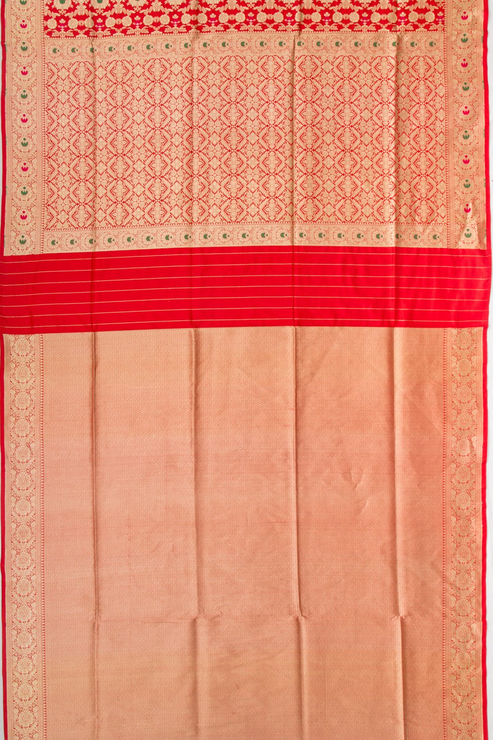Banarasi Silk Jaal Red Saree