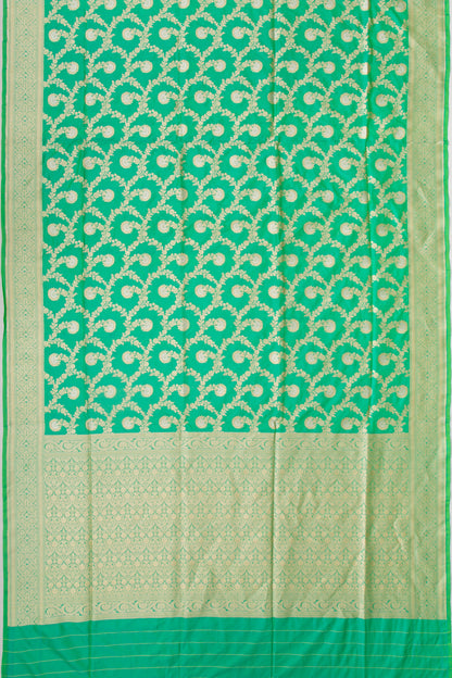 Banarasi Silk Jaal Green Saree