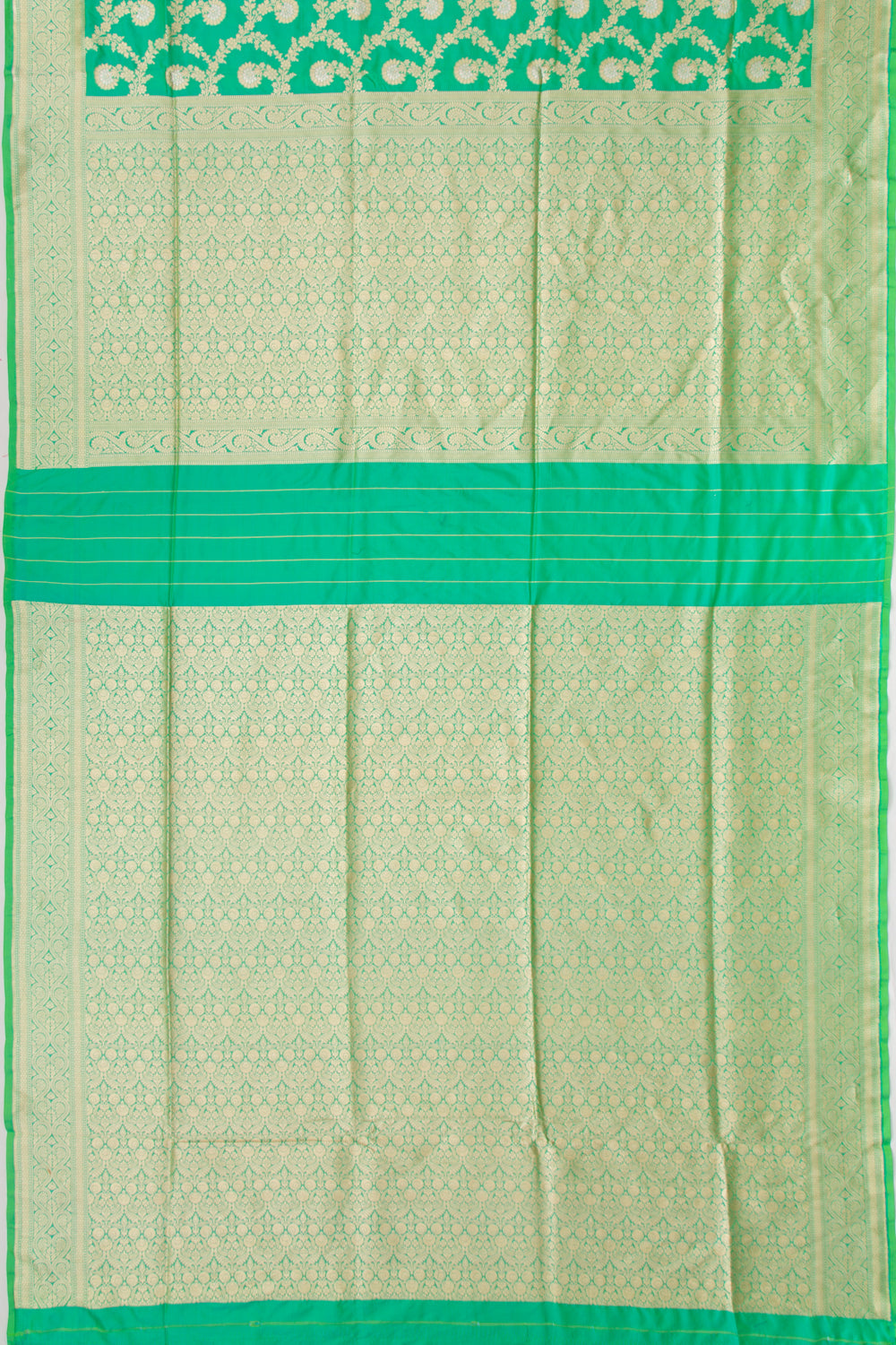 Banarasi Silk Jaal Green Saree