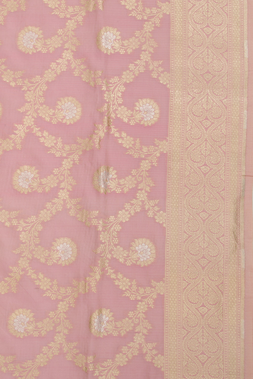 Banarasi Silk Jaal Baby Pink Saree