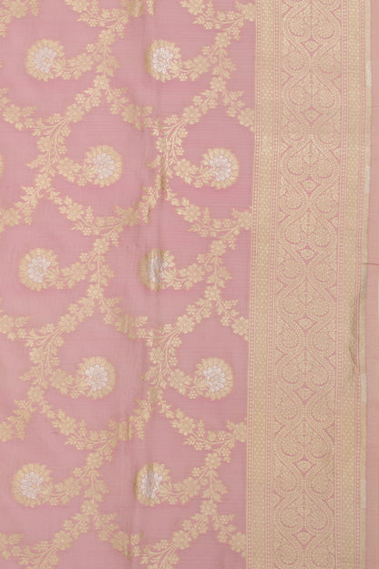 Banarasi Silk Jaal Baby Pink Saree