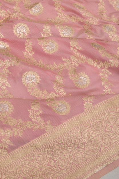 Banarasi Silk Jaal Baby Pink Saree