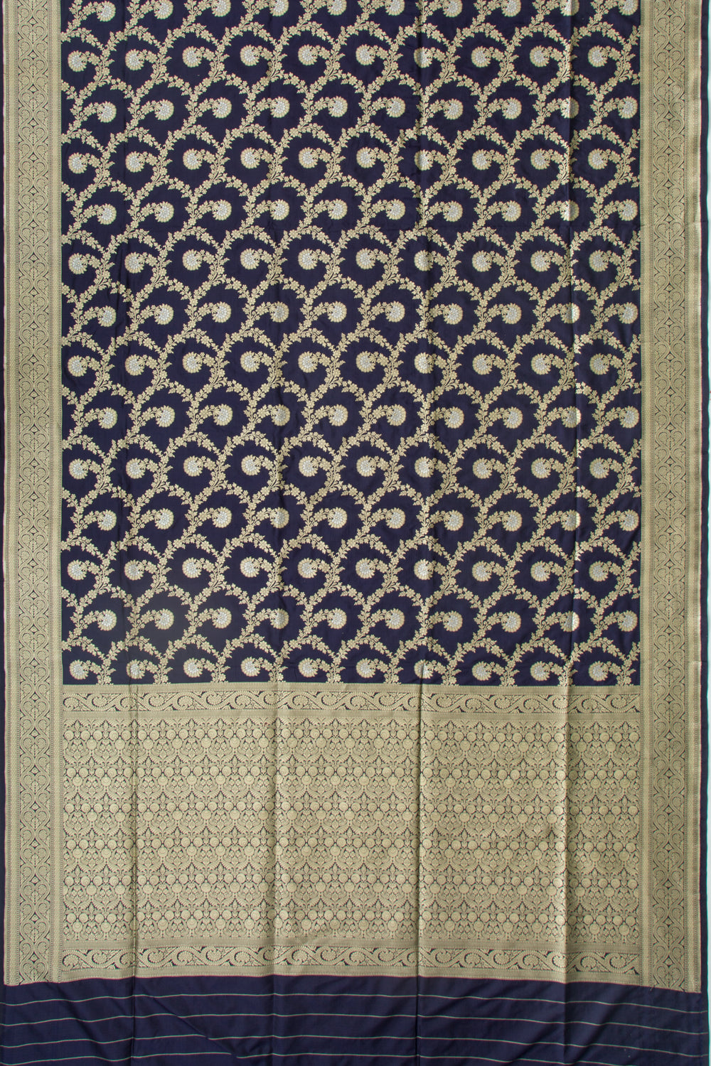 Banarasi Silk Jaal Dark Blue Saree