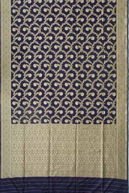 Banarasi Silk Jaal Dark Blue Saree