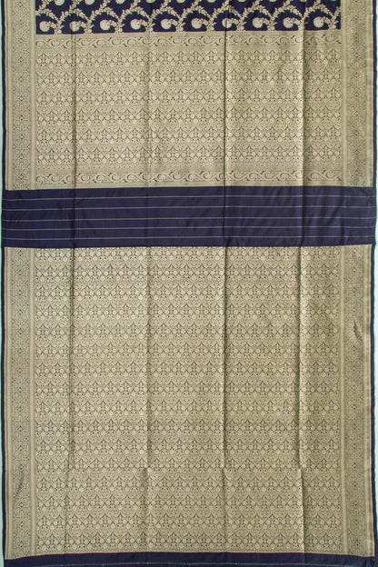 Banarasi Silk Jaal Dark Blue Saree