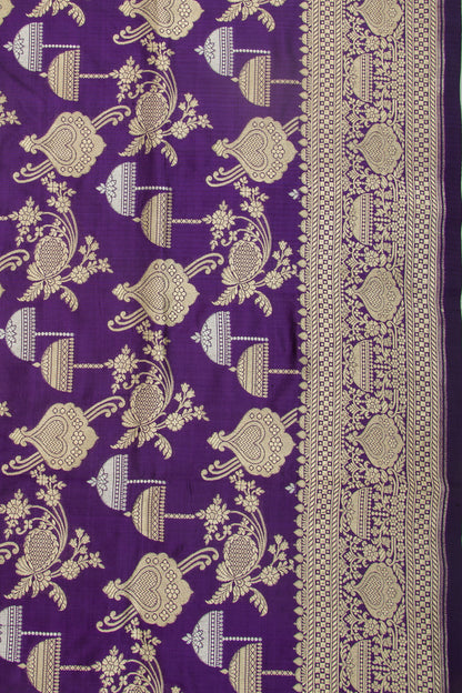 Banarasi Silk Brocade Violet Saree