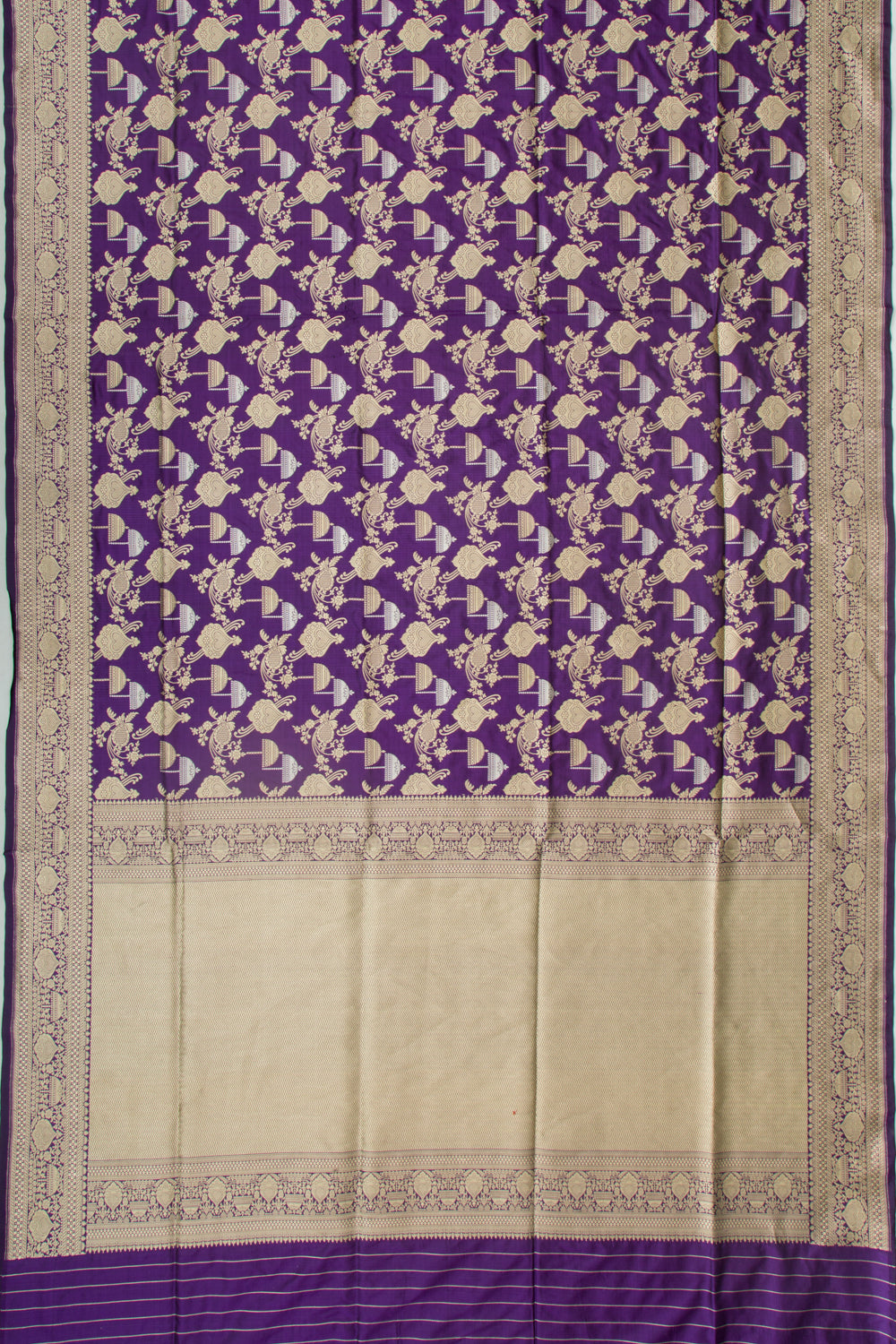 Banarasi Silk Brocade Violet Saree