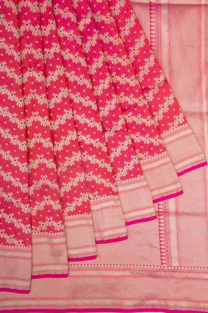 Banarasi Silk Jaal Pink Saree