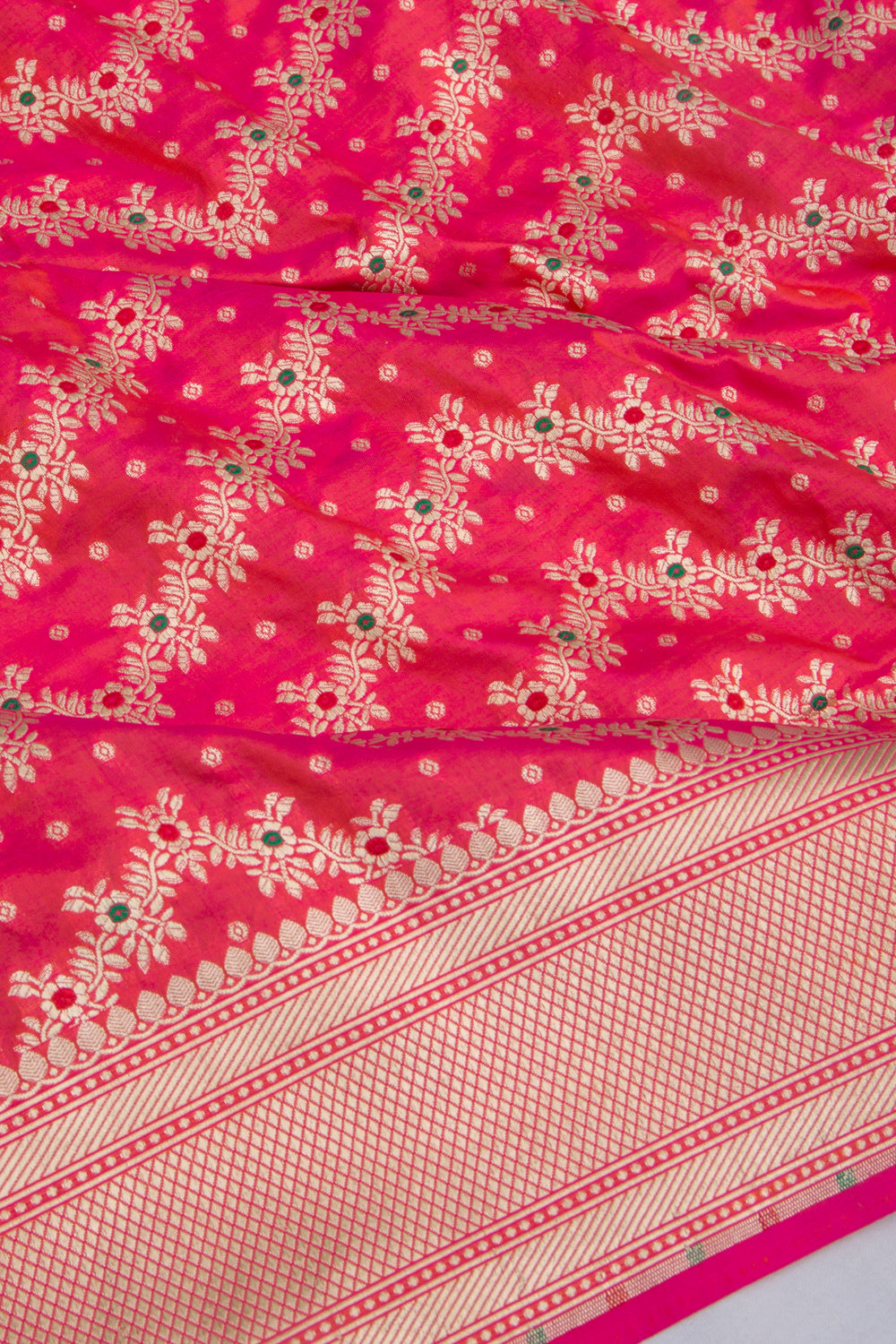 Banarasi Silk Jaal Pink Saree