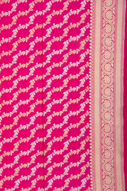 Banarasi Silk Jaal Magenta Pink Saree