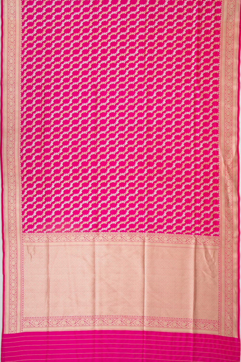 Banarasi Silk Jaal Magenta Pink Saree