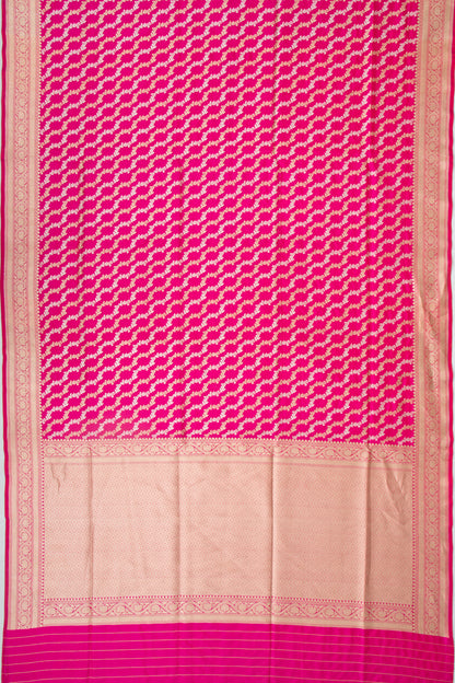 Banarasi Silk Jaal Magenta Pink Saree