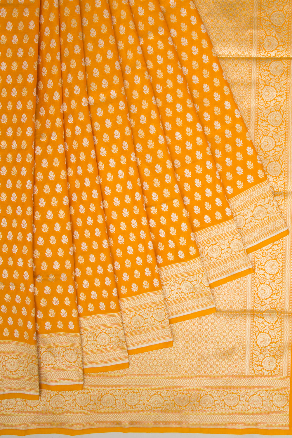 Banarasi Silk Brocade Yellow Saree