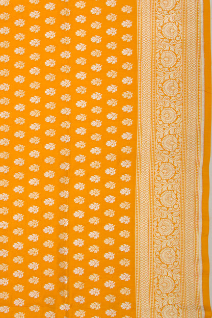 Banarasi Silk Brocade Yellow Saree