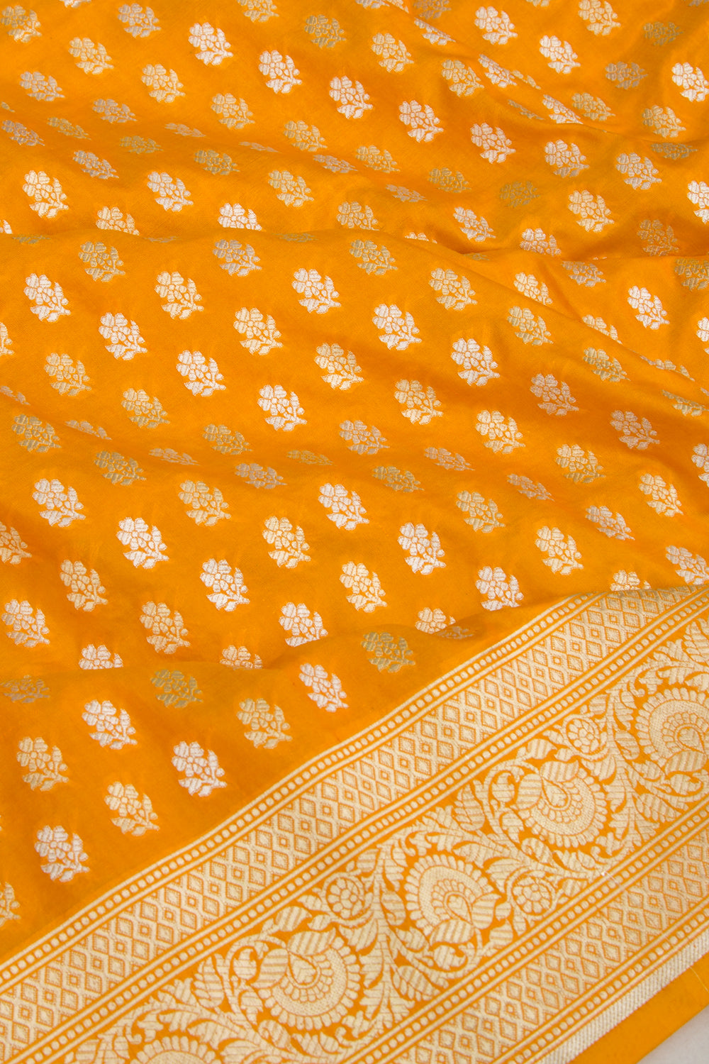 Banarasi Silk Brocade Yellow Saree