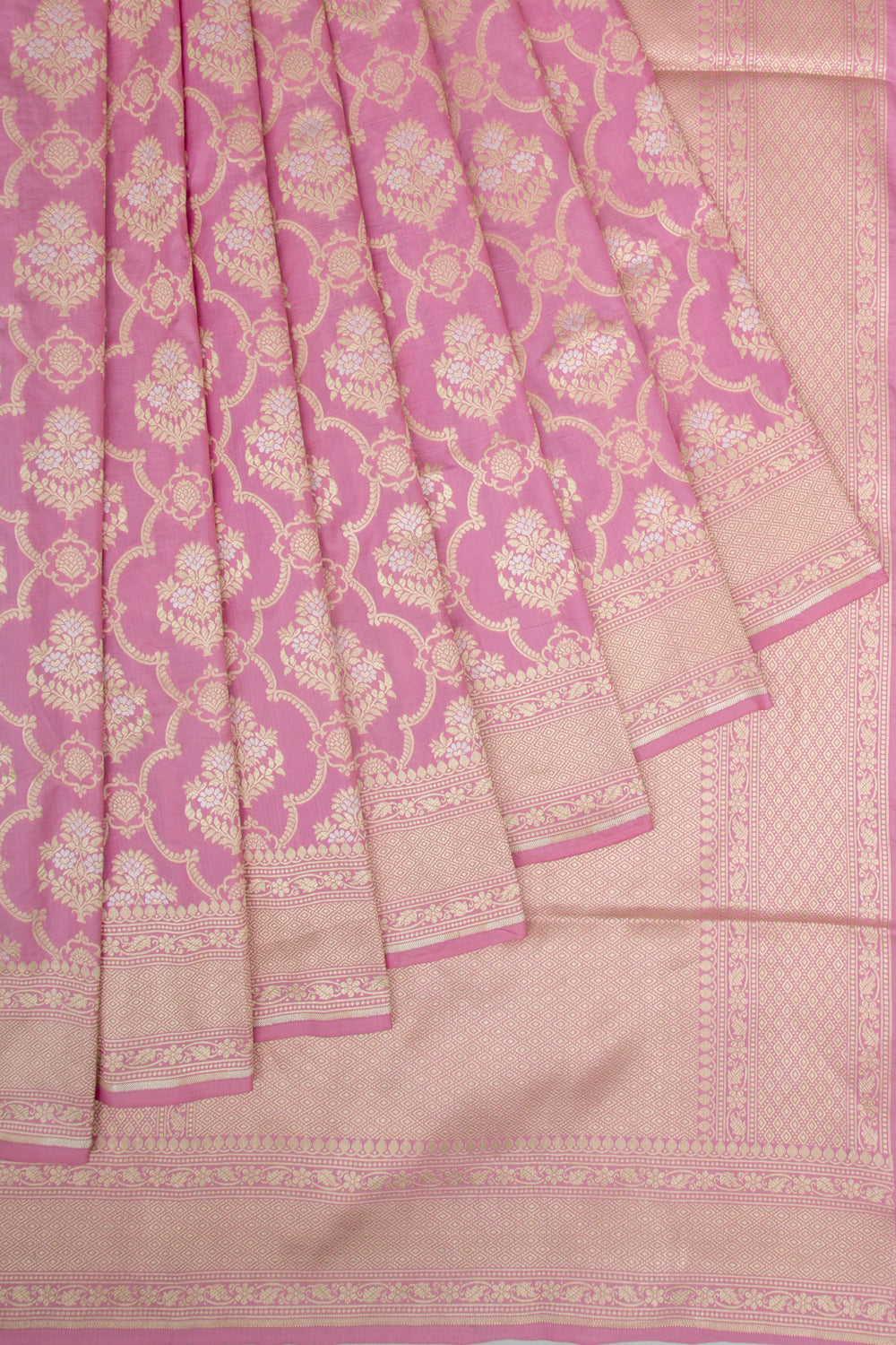 Banarasi Silk Brocade Baby Pink Saree