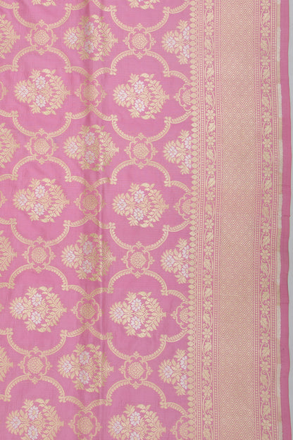 Banarasi Silk Brocade Baby Pink Saree