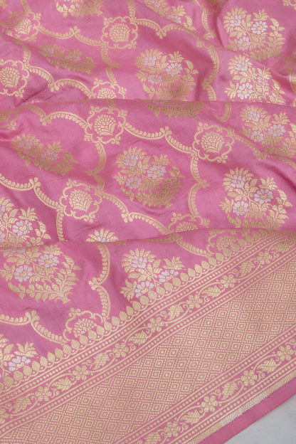 Banarasi Silk Brocade Baby Pink Saree