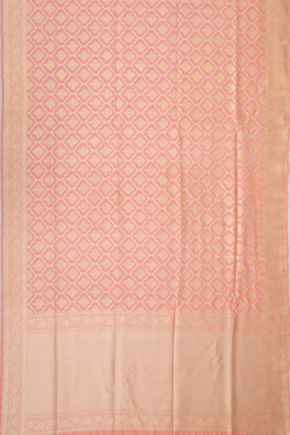 Banarasi Silk Brocade Pastel Orange Saree
