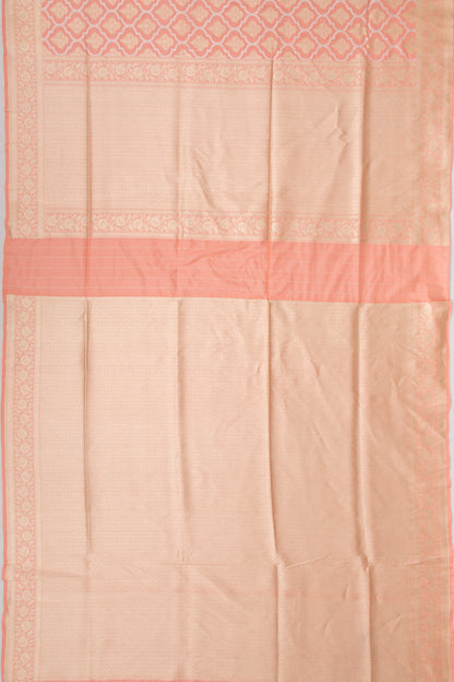 Banarasi Silk Brocade Pastel Orange Saree