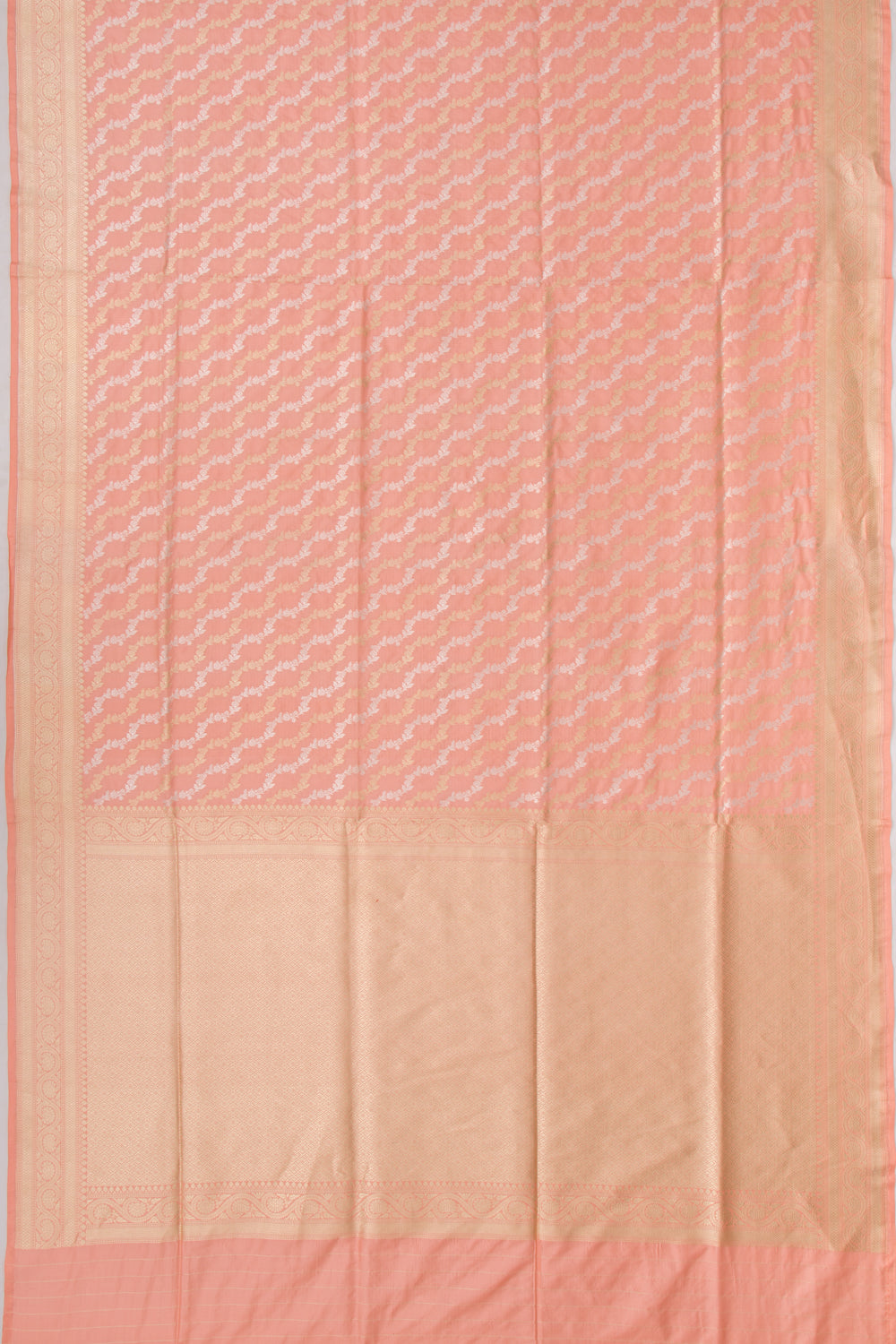 Banarasi Silk Jaal Pastel Orange Saree