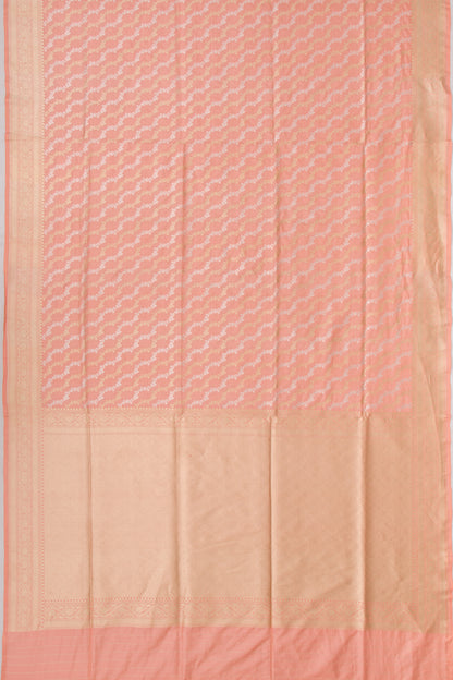 Banarasi Silk Jaal Pastel Orange Saree