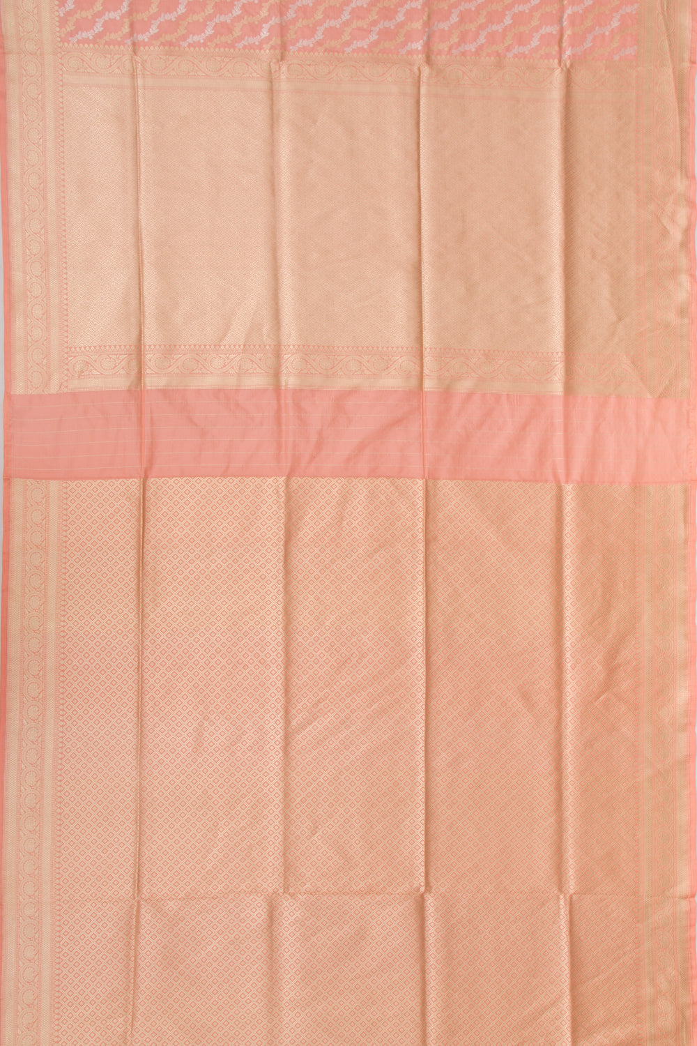 Banarasi Silk Jaal Pastel Orange Saree