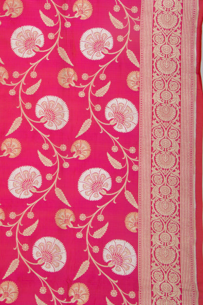 Banarasi Silk Jaal Pink Saree
