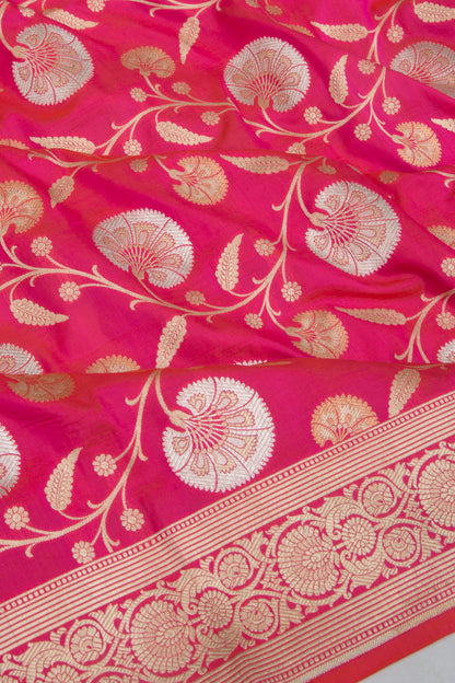 Banarasi Silk Jaal Pink Saree