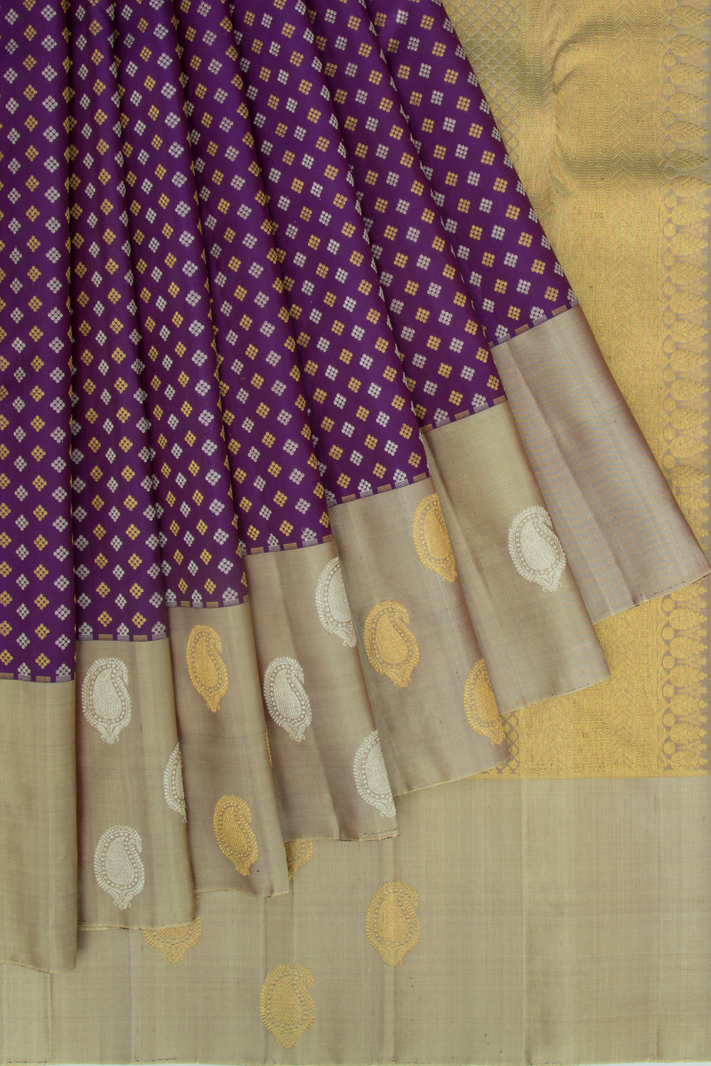 Kanchipuram Silk Brocade Purple Saree