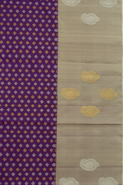 Kanchipuram Silk Brocade Purple Saree