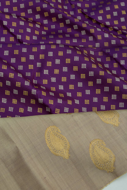 Kanchipuram Silk Brocade Purple Saree
