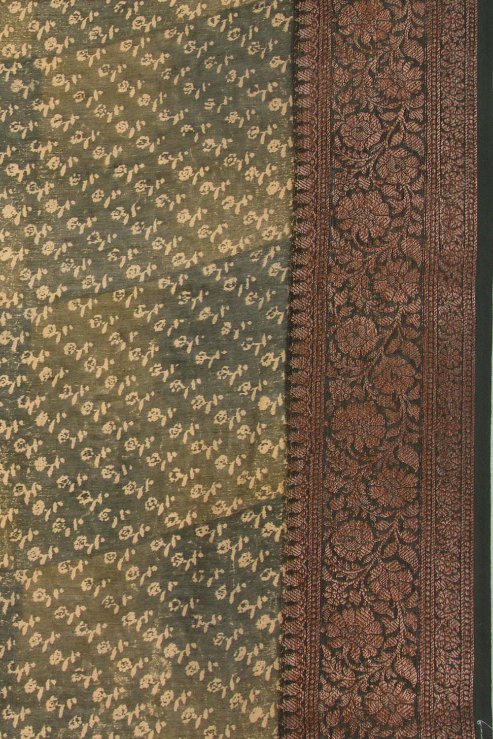 Chanderi Cotton Printed Green Saree