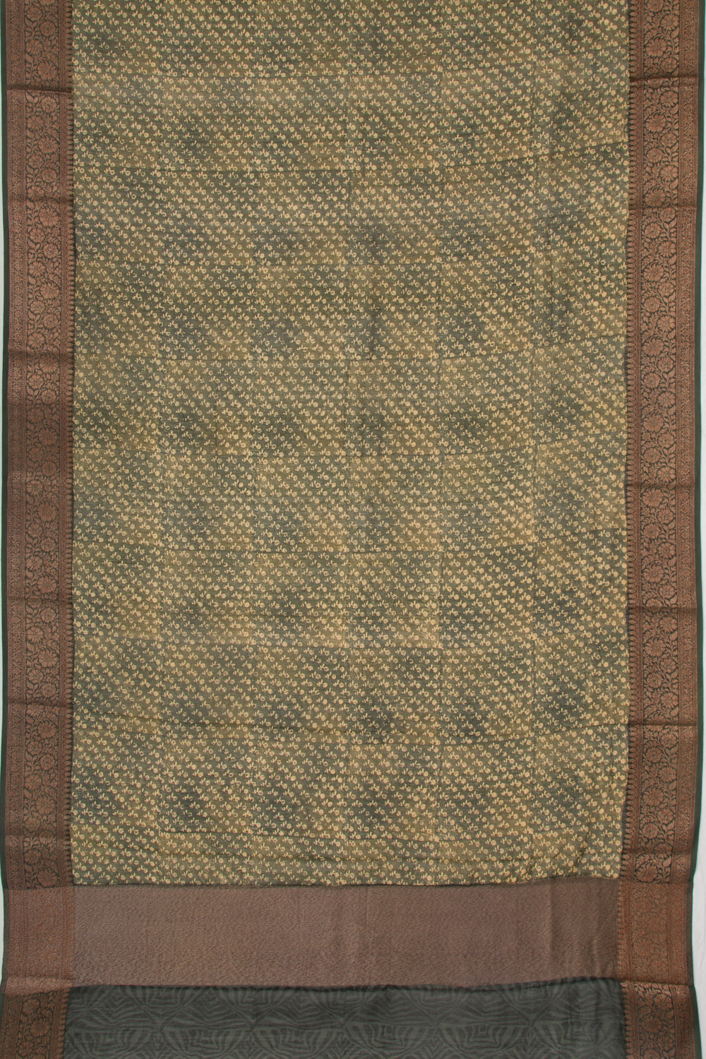 Chanderi Cotton Printed Green Saree