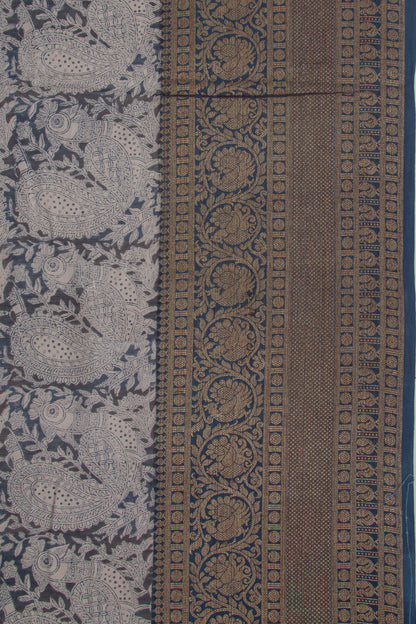 Chanderi Cotton Printed Dark Blue Saree