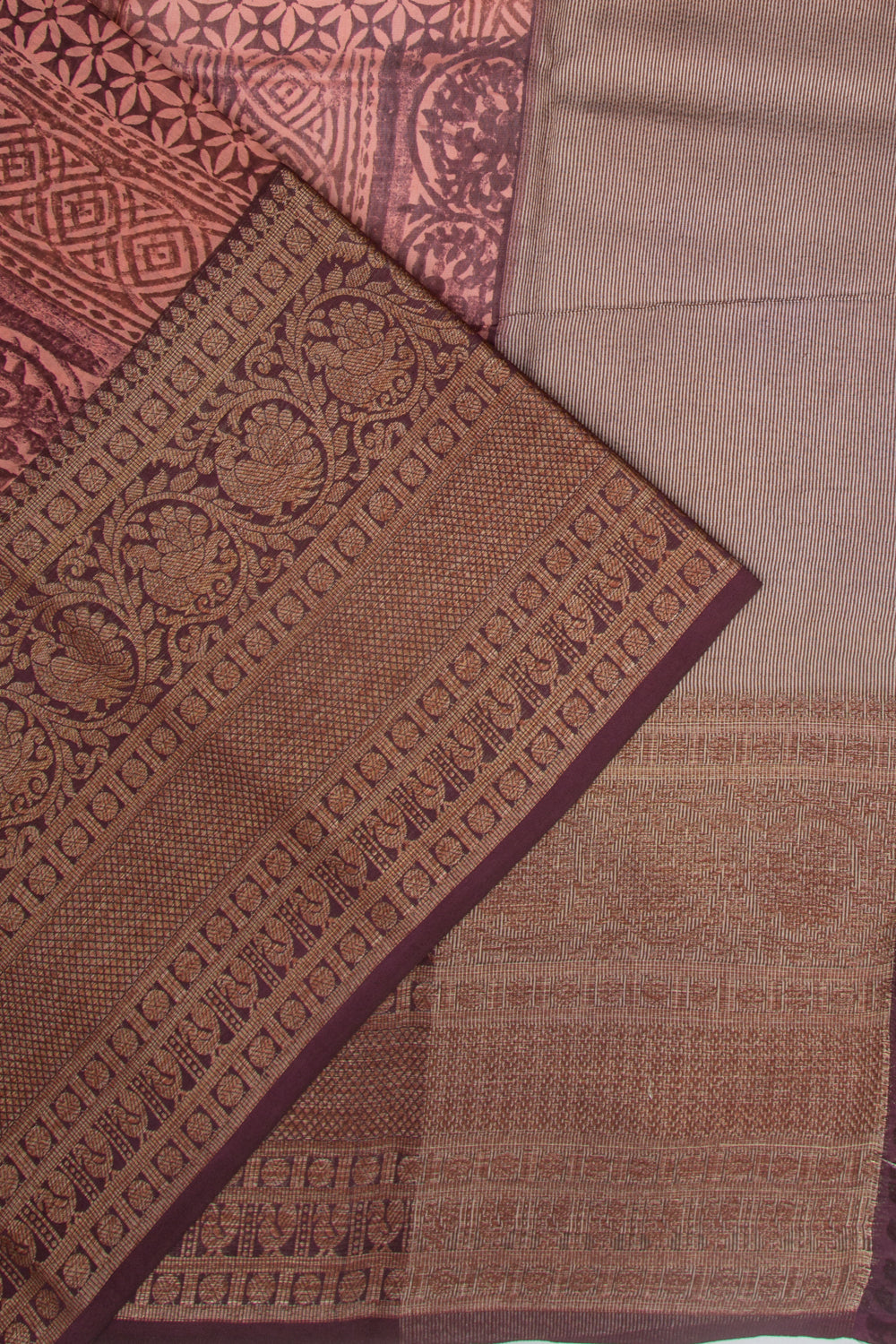 Chanderi Cotton Printed Pink Saree