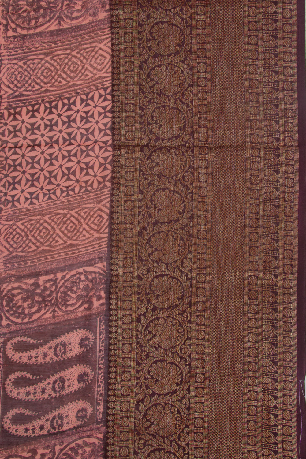 Chanderi Cotton Printed Pink Saree