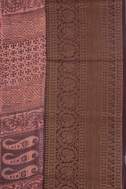 Chanderi Cotton Printed Pink Saree
